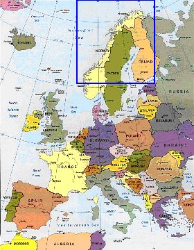 mapa de Europa em ingles