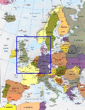 carte de Europe en anglais