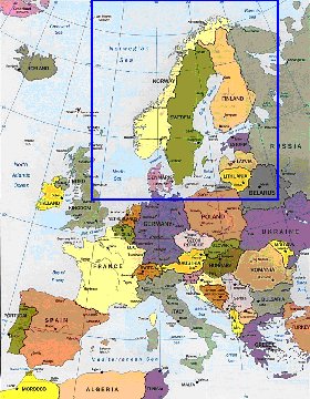 mapa de Europa em ingles