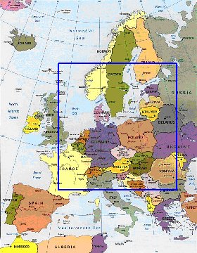 mapa de Europa em ingles