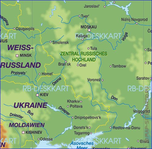 Fisica mapa de Europa em alemao