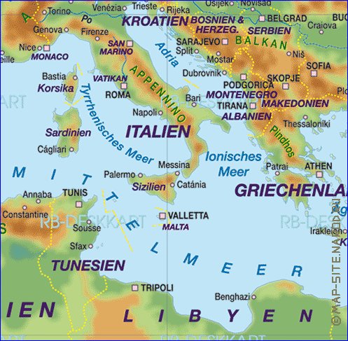 Fisica mapa de Europa em alemao