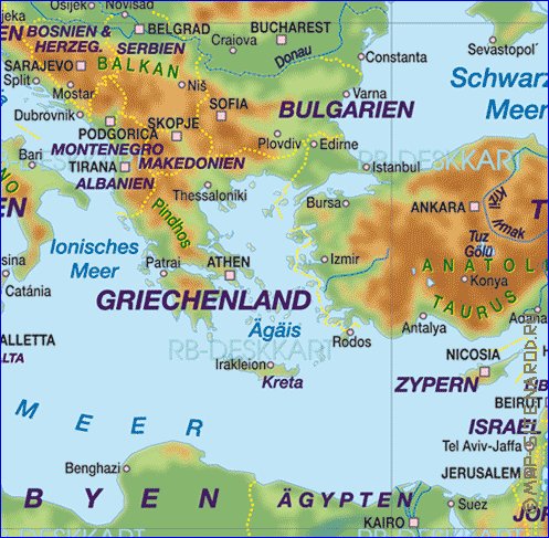 Fisica mapa de Europa em alemao