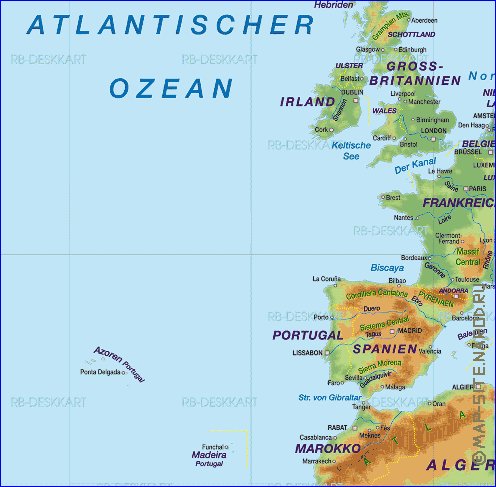 Fisica mapa de Europa em alemao