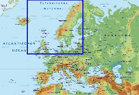 Fisica mapa de Europa em alemao