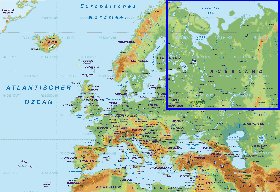 Fisica mapa de Europa em alemao