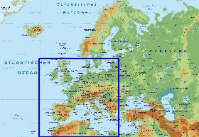 Fisica mapa de Europa em alemao