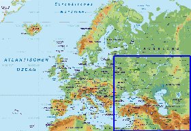 Fisica mapa de Europa em alemao