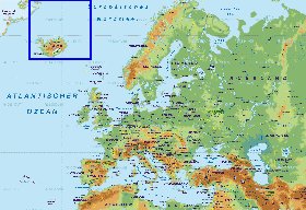 Fisica mapa de Europa em alemao