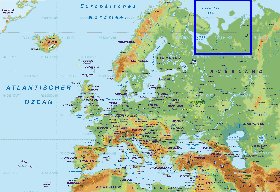 Fisica mapa de Europa em alemao