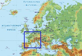 Fisica mapa de Europa em alemao