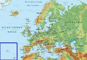 Fisica mapa de Europa em alemao