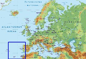 Fisica mapa de Europa em alemao