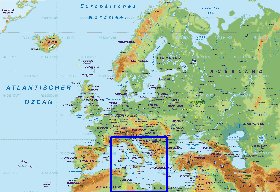 Fisica mapa de Europa em alemao