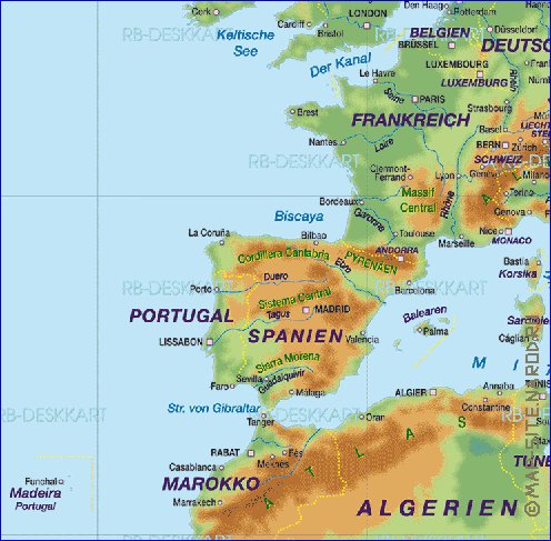 Fisica mapa de Europa em alemao