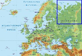 Fisica mapa de Europa em alemao