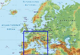 Fisica mapa de Europa em alemao