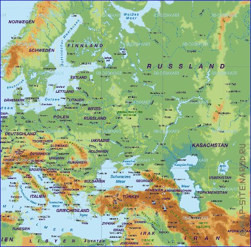 Fisica mapa de Europa em alemao