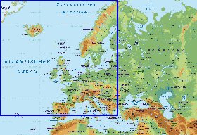 Fisica mapa de Europa em alemao