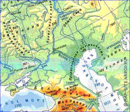 Physique carte de Europe