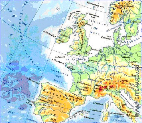 Fisica mapa de Europa