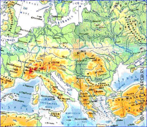 Fisica mapa de Europa