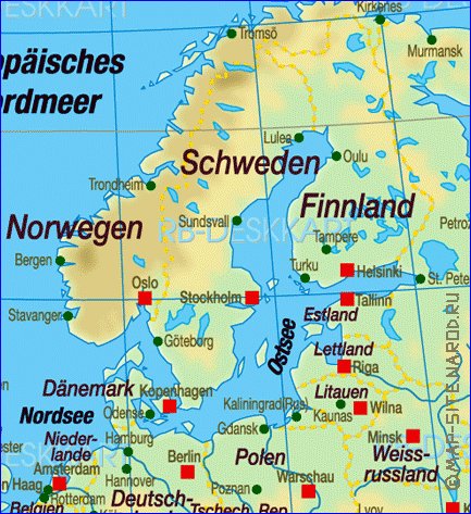 carte de Europe en allemand