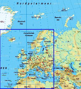 mapa de Europa em alemao