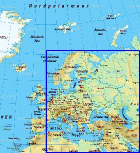 mapa de Europa em alemao