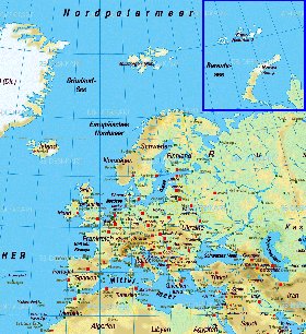 mapa de Europa em alemao