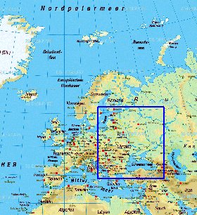 mapa de Europa em alemao