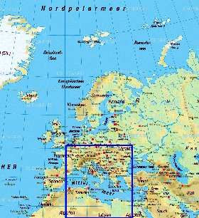 mapa de Europa em alemao