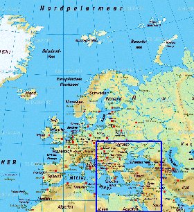 mapa de Europa em alemao