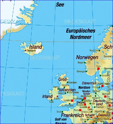 mapa de Europa em alemao