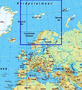 mapa de Europa em alemao