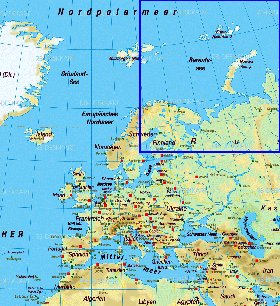 mapa de Europa em alemao