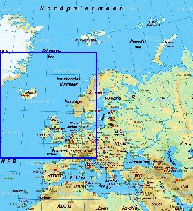 mapa de Europa em alemao