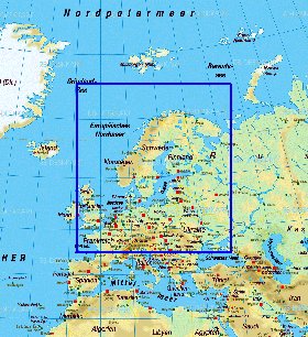 mapa de Europa em alemao