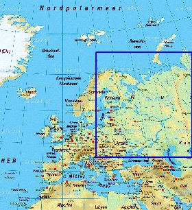 mapa de Europa em alemao