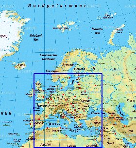 mapa de Europa em alemao