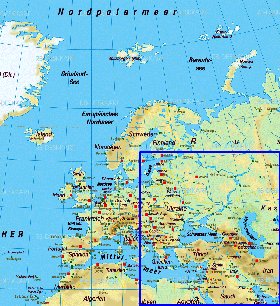 mapa de Europa em alemao