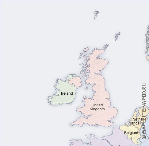 Politico mapa de Europa em ingles