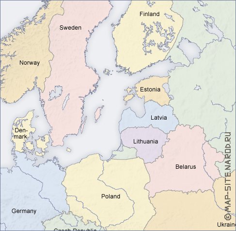 Politico mapa de Europa em ingles