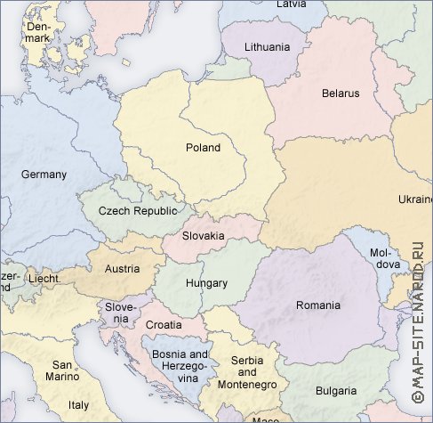 Politique carte de Europe en anglais