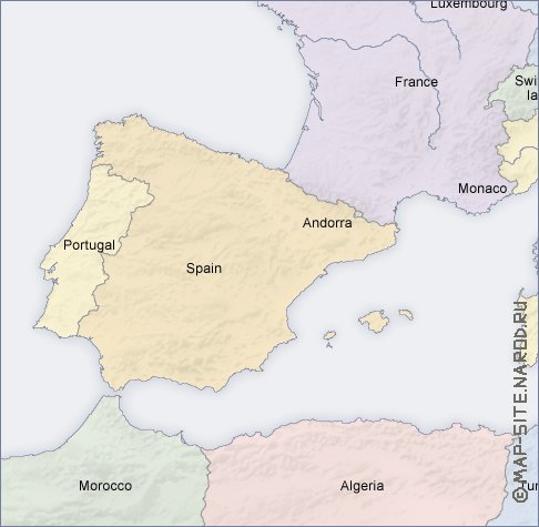 Politico mapa de Europa em ingles