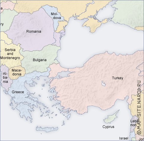 Politico mapa de Europa em ingles