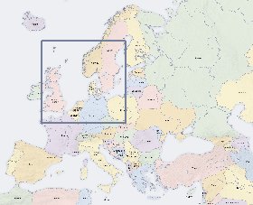 Politico mapa de Europa em ingles