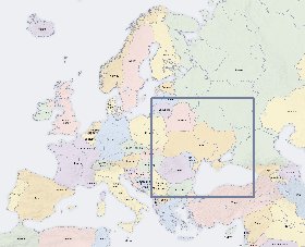 Politico mapa de Europa em ingles