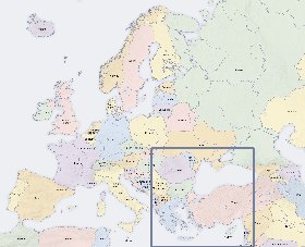 Politico mapa de Europa em ingles