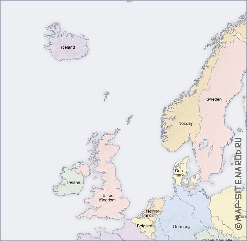 Politico mapa de Europa em ingles